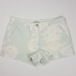 GAP Short Me Shorts Peppermint Green Floral Print Linen Cotton Beachy Vacation 4
